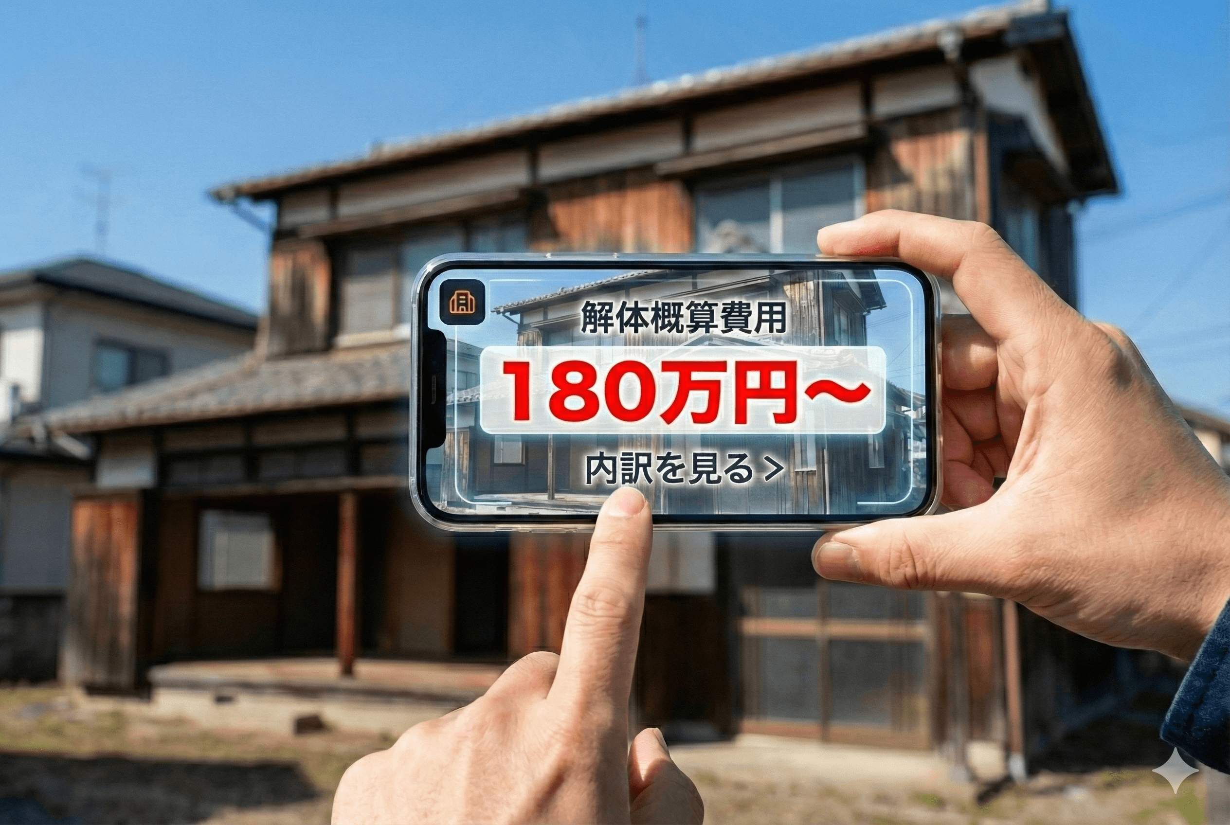 スマートフォンで解体費用を見積もり
